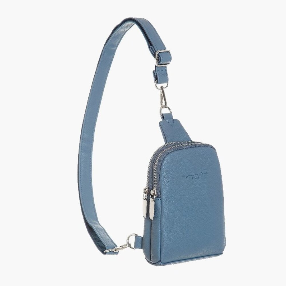 NWT Inicat Buckle Style Sling Bag for Travel, Convertible, Light Blue